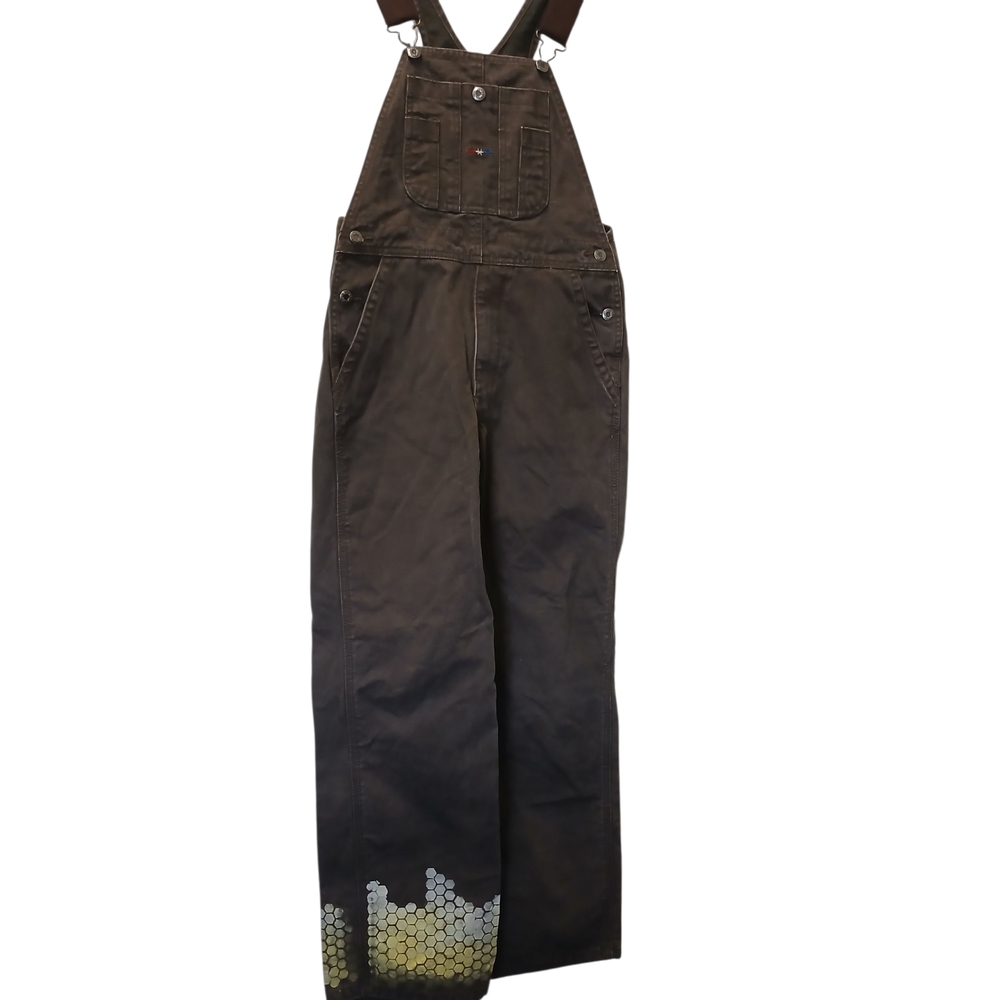 Walls Kids Overalls in Brown with Yellow Accents